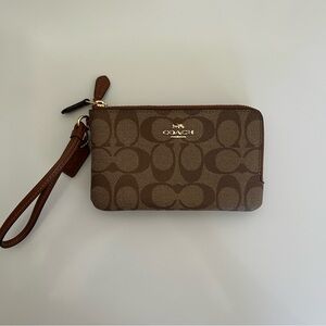 Coach Classic Signature Double Zip Wristlet/Wallet